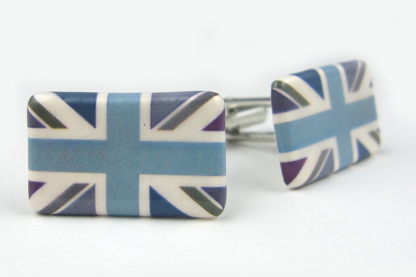 Union Jack Cufflinks (turquoise\green multi-colour)